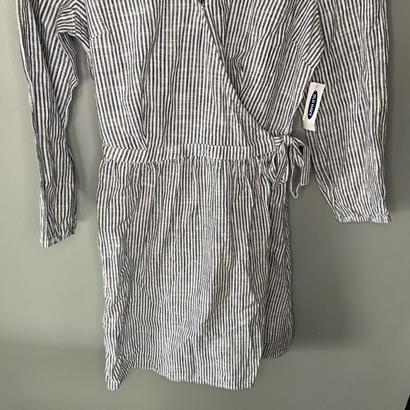 NWT Old Navy Striped Long Sleeve Wrap Dress - Picture 5 of 11